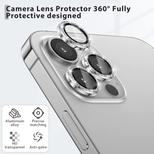 محافظ لنز مدل رینگی نگین ریز اپل iPhone 15 Pro/Pro Max