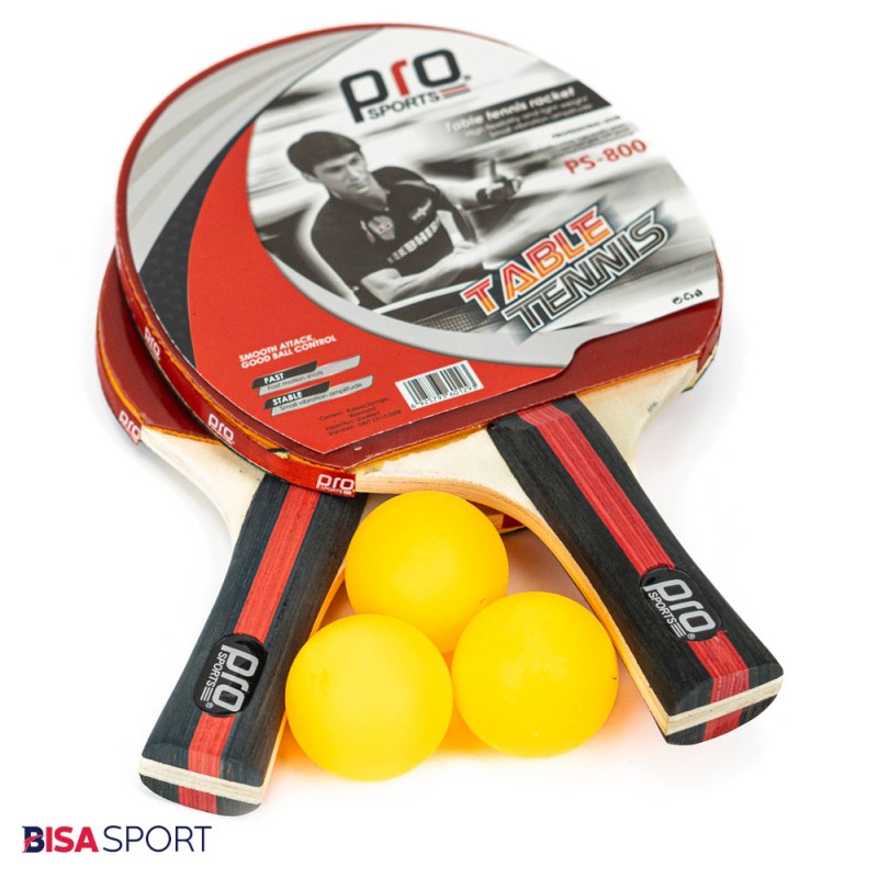 راکت پینگ پنگ پرو اسپرتز کیف‌ دار همراه با توپ مدل PS-800
