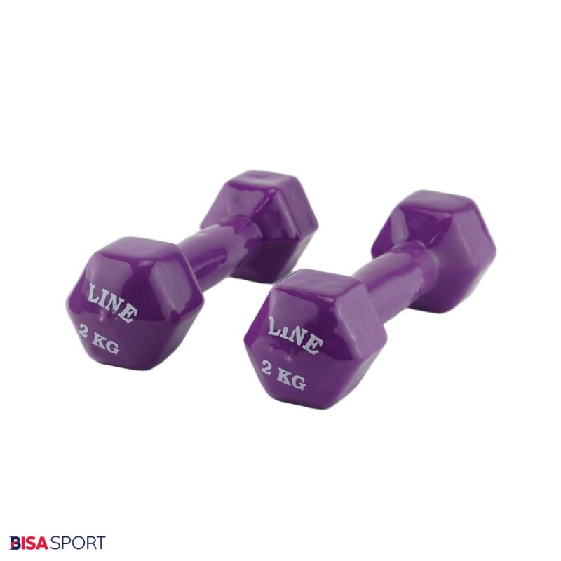 دمبل 2 کیلوگرمی روکش دار لاین مدل BS-38