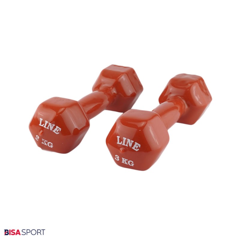 دمبل 3 کیلوگرمی روکش دار لاین مدل BS-39