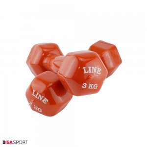 دمبل 3 کیلوگرمی روکش دار لاین مدل BS-39
