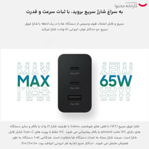 شارژر دیواری 65 وات سامسونگ  سه پین مدل EP-T6530