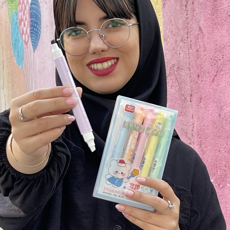 هایلایتر معطر پاکن دار ۶ رنگ ۲ سر فانتزی