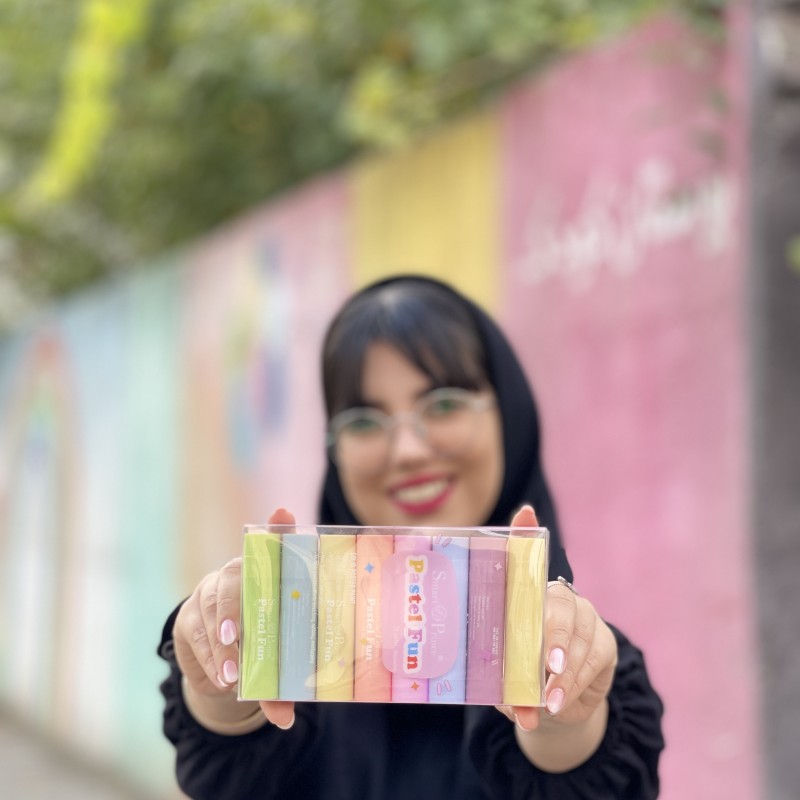 مداد شمعی رنگ پاستلی ۸ رنگ