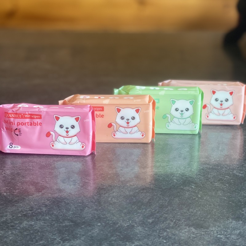 دستمال مرطوب جیبی طرح گربه