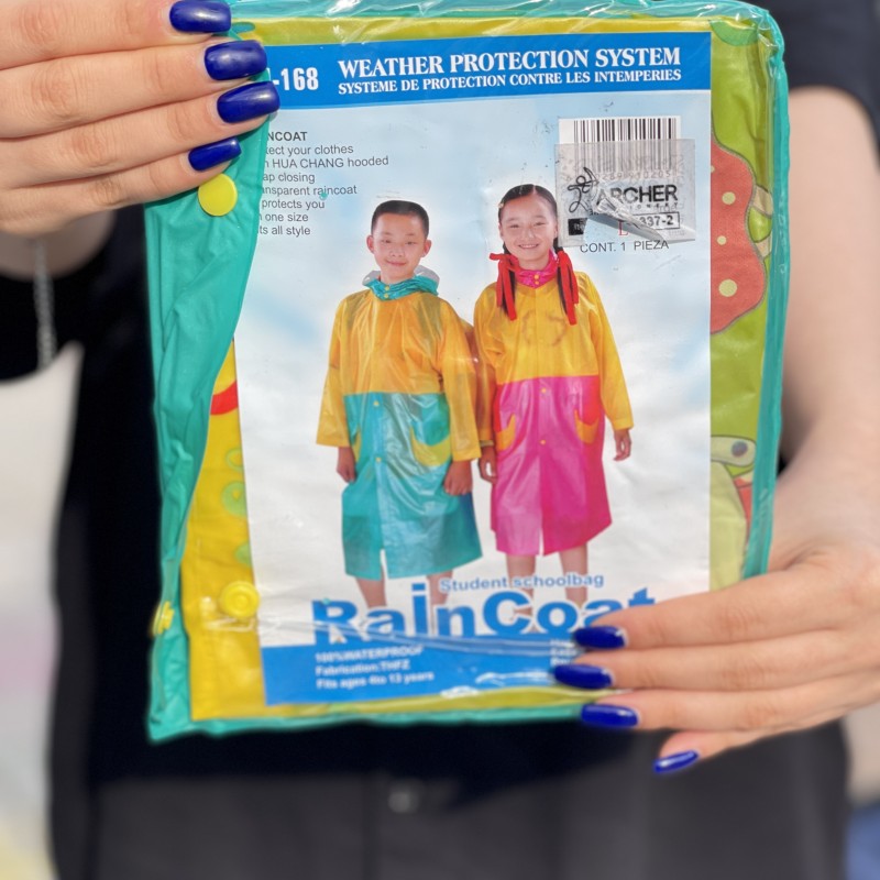 کاور لباس بارانی پلاستیکی کلاه دار