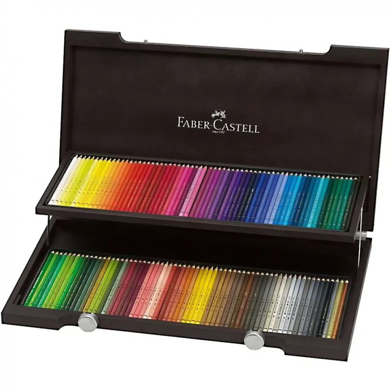 مداد رنگی فابر کاستل مدل پلی کروم جعبه چوبی ۱۲۰ رنگ