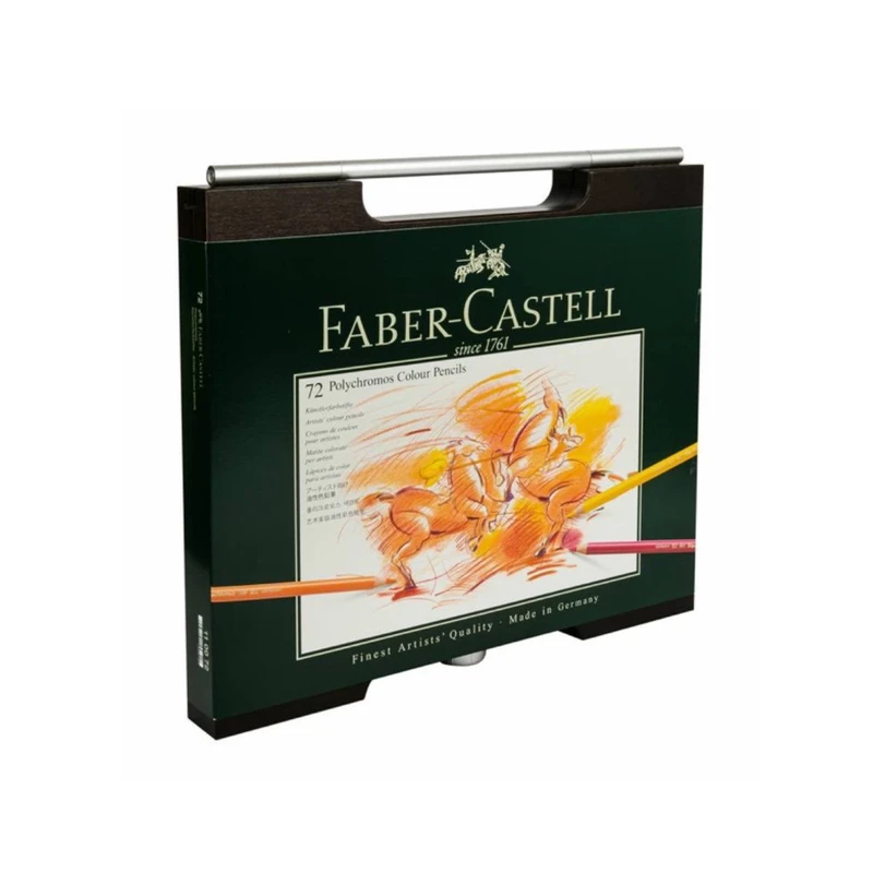 مداد رنگی فابر کاستل مدل پلی کروم جعبه چوبی ۷۲ رنگ