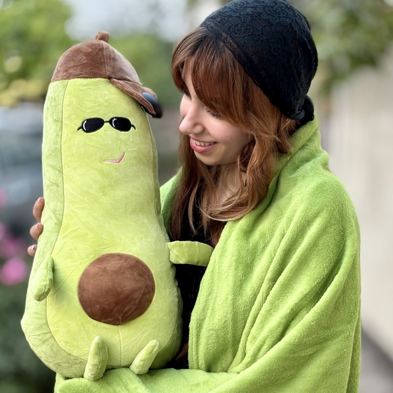 پتو بالشتی آووکادو با پتوی تک رنگ