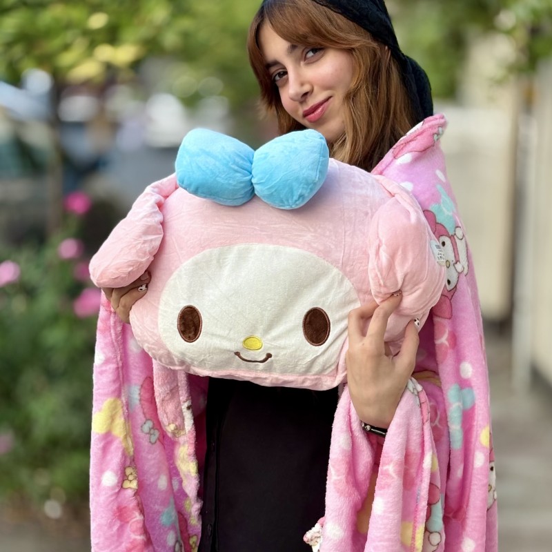 پتو بالشتی مای‌ملودی با پتوی طرحدار