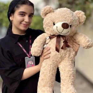 پتو بالشتی خرسی کرم