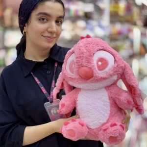 پتو بالشتی عروسک استیچ صورتی