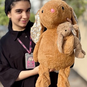 پتو بالشتی خرگوش عروسک به دست