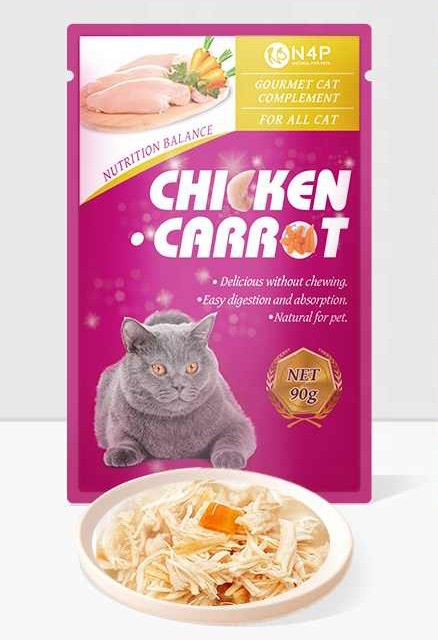 سوپ گربه N4P طعم مرغ و هویج