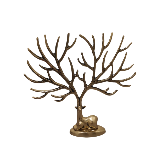 مجسمه جا جواهری گوزن برنجی