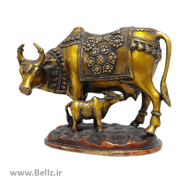 مجسمه گاو و گوساله برنجی - کد ۲
