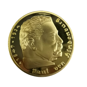 سکه یادبود المان نازی پاول فون هیندنبورگ رایش آلمان ابکاری طلا
