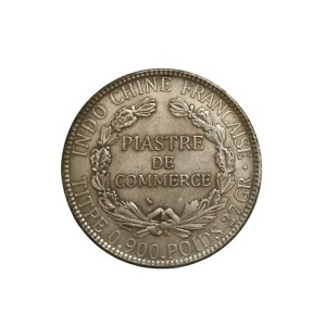 سکه پیاستر هندو چین فرانسه 1908 میلادی