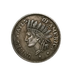 سکه یک دلاری ایالات متحده آمریکا سال ۱۸۵۱ میلادی  سر سرخپوستی