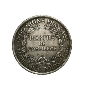 سکه پیاستر هندو چین فرانسه 1908 میلادی