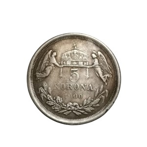 سکه 5 کرونا مجارستان 1900 میلادی
