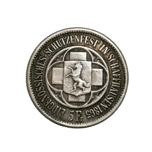 سکه 5 فرانک سوئیس 1865 میلادی
