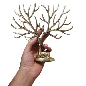 مجسمه جا جواهری گوزن برنجی