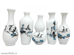 ست ۵ عددی گلدان چینی مینیاتوری (طرح ۴)