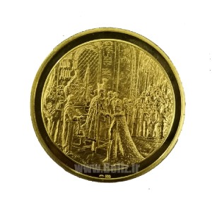 سکه طلای یادبود تاجگذاری شاه فرح ابان 1347 شمسی