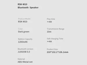 اسپیکر بلوتوث رسی Recci RSK-W10 Bluetooth Speeker