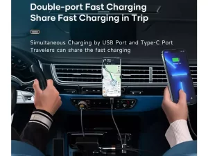 شارژر فندکی خودرو 72 واتی راک ROCK H16 Dual Port PD 72W Car Charger