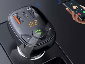 شارژر فندکی با قابلیت پخش موسیقی و تماس راک Rock B301 Bluetooth FM Transmitter Car Charger