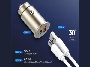 شارژر فندکی فست شارژ تایپ سی و یو اس بی 30 وات الدنیو LDNIO C506Q USB-C PD QC4 Fast Car