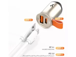 شارژر فندکی فست شارژ تایپ‎ سی و یو اس ‎بی 30 وات الدنیو LDNIO Type-C/USB Car Charger C509Q