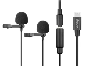 میکروفون یقه ای لایتنینگ بویا BOYA BY-M2D Digital Dual-Head Microphones