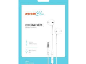 هندزفری سیمی با جک 3.5 میلی متری پورودو Porodo Stereo Earbuds 3.5mm Aux Connector