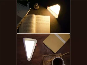 چراغ مطالعه رومیزی مثلثی شارژی Gravity Flip JP-fzd Sensor Lamp Reading Light USB Rechargeable Triangle Cordless