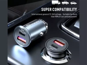 شارژ فندکی خودرو تایپ سی و یو اس بی کانفلون Konfulon C80Q Car Charger USB &amp; TYPE-C 2 Output