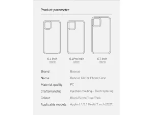 قاب محافظ شفاف آیفون 13 پرومکس بیسوس Baseus Case Transparent Electroplating Cover iPhone 13 Pro Max ARMC000512