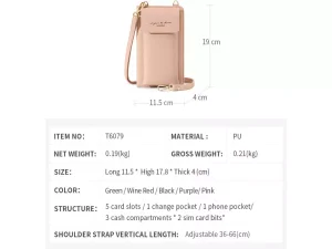 کیف دوشی زنانه کوچک تاشو تائومیک میک Taomicmic T6079 Small women&#39;s shoulder bag