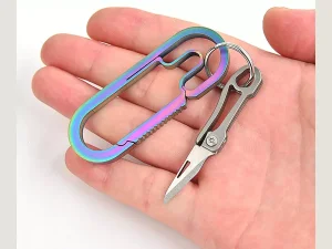 چاقو آنباکسینگ تاشو تیتانیومی قابل آویز از دسته کلید mini knife sharp carry-on keychain pendant unboxing