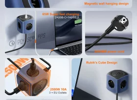 چند راهی برق 6 کاره الدینیو Ldnio Power Socket Cube SE3338