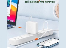 چند راهی برق 5 خانه ارت دار الدینیو مدل SC5319 + شارژر USB و TYPE-C با کابل 2 متری