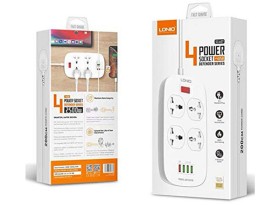 چند راهی برق الدینیو LDNIO SC4407 4 Power Socket + 4usb