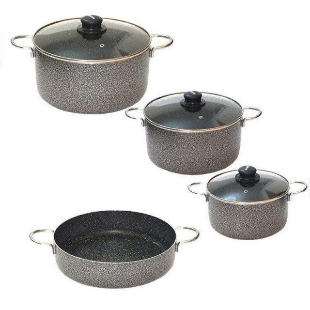 سرویس قابلمه 7 پارچه تفلون تابان با پوشش گرانیت (سایزقدیم)