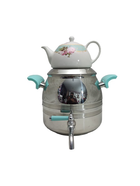 ست کتری و قوری نزاز کد 4040 سبز چدن