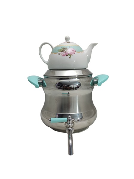 کتری و قوری نزاز 4038 دسته سبز شبنم چدن