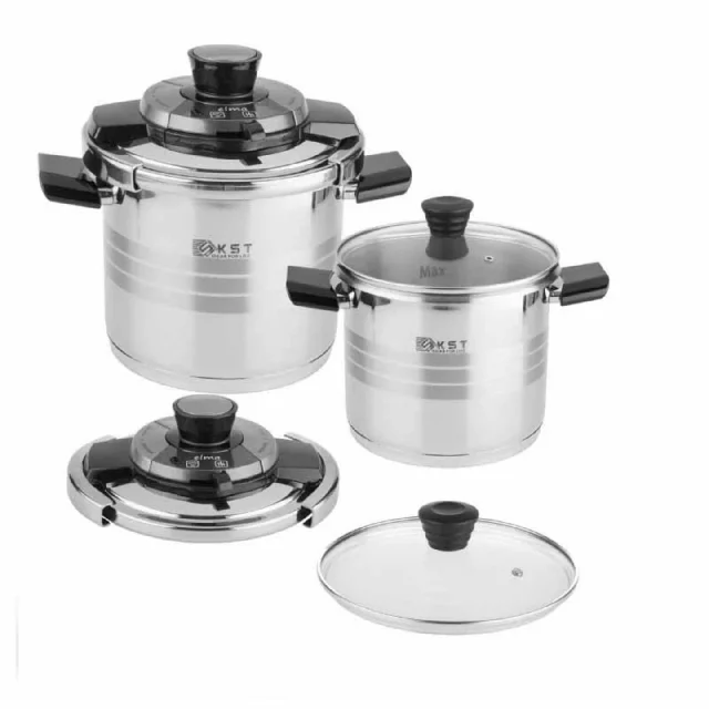 زودپز استیل دوقلو کی اس تی (KST) مدل 6080 گنجایش 4 و 6 لیتر