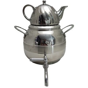 کتری و قوری 4/5 لیتر خمره ای تمام کروم (NEZAZ) کد 1700