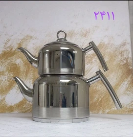 کتری و قوری 2/5 لیتر قوری استیل تمام استیل(NEZAZ) کد 2411